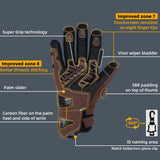 カラー:ブラウン | Seibertron SPS-4 Plus 3M Thinsulate 冬用レザーバイクグローブ 画像 11