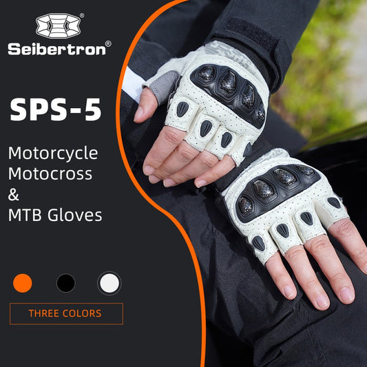 カラー:ホワイト | Seibertron SPS-5 半指バイクグローブ 画像 01