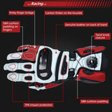 カラー：レッド | Seibertron SPS-6 カーボンファイバープロテクション付きレザーレーシンググローブ 画像 17