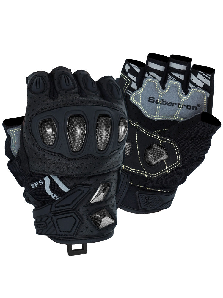 Seibertron SPS-7H half-finger motorcycle gloves in Black
