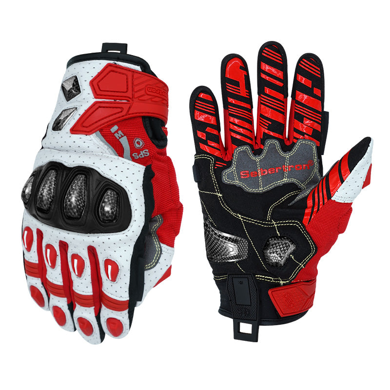 Seibertron SPS-7W waterproof motorcycle gloves in Red