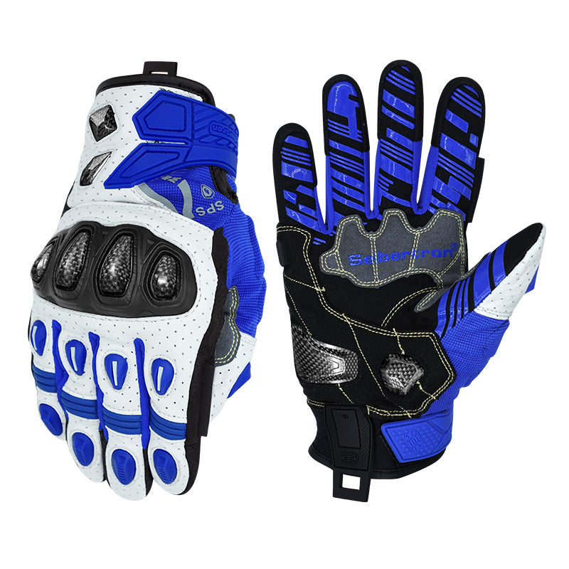 Seibertron SPS-7W waterproof motorcycle gloves in Klein Blue