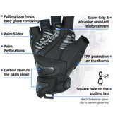 カラー：ブラック | Seibertron SPS-9 夏用カーボンファイバーハーフフィンガーバイク用グローブ 画像 03