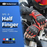 カラー:レッド | Seibertron SPS-9 夏用カーボンファイバー半指バイクグローブ 画像 06