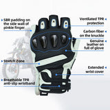 カラー:ホワイト | Seibertron SPS-9 夏用カーボンファイバー半指バイクグローブ 画像 17
