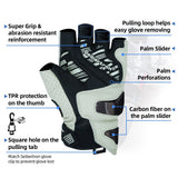 カラー:ホワイト | Seibertron SPS-9 夏用カーボンファイバー半指バイクグローブ 画像 18