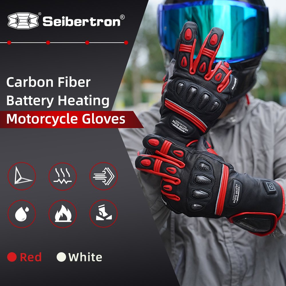 カラー: 赤 | Seibertron 充電式加熱手袋 防水・防風仕様の冬のアウトドア用加熱手袋 イメージ 01