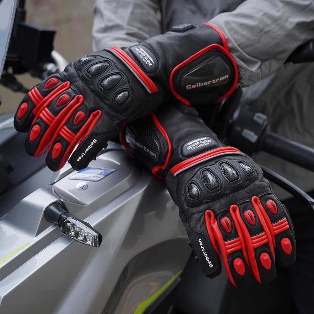 カラー: 赤 | Seibertron 充電式加熱手袋 防水・防風仕様の冬のアウトドア用加熱手袋 イメージ 05