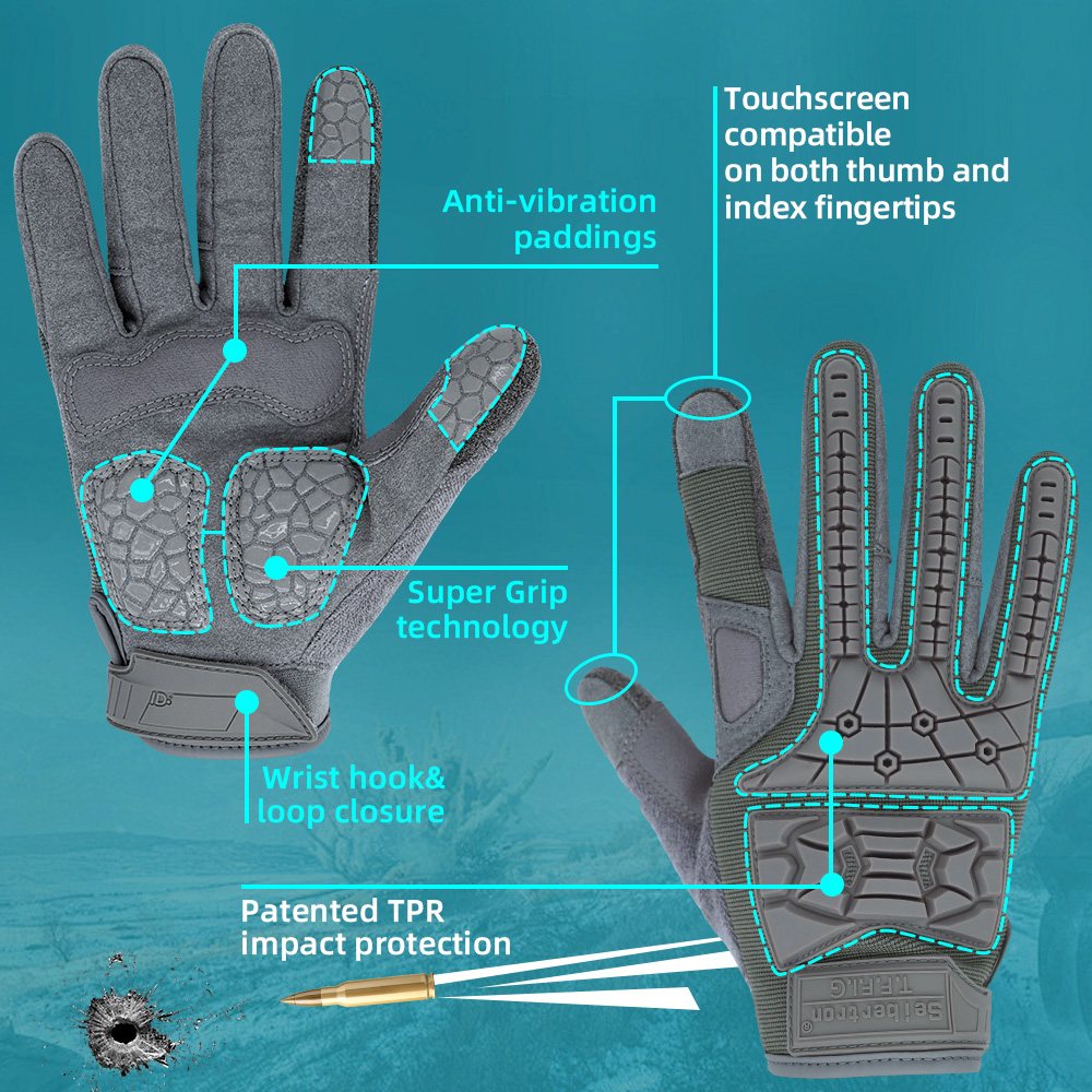 カラー：グレー | Seibertron T.F.F.I.G 2.0 フルフィンガータクティカルグローブ 画像 08