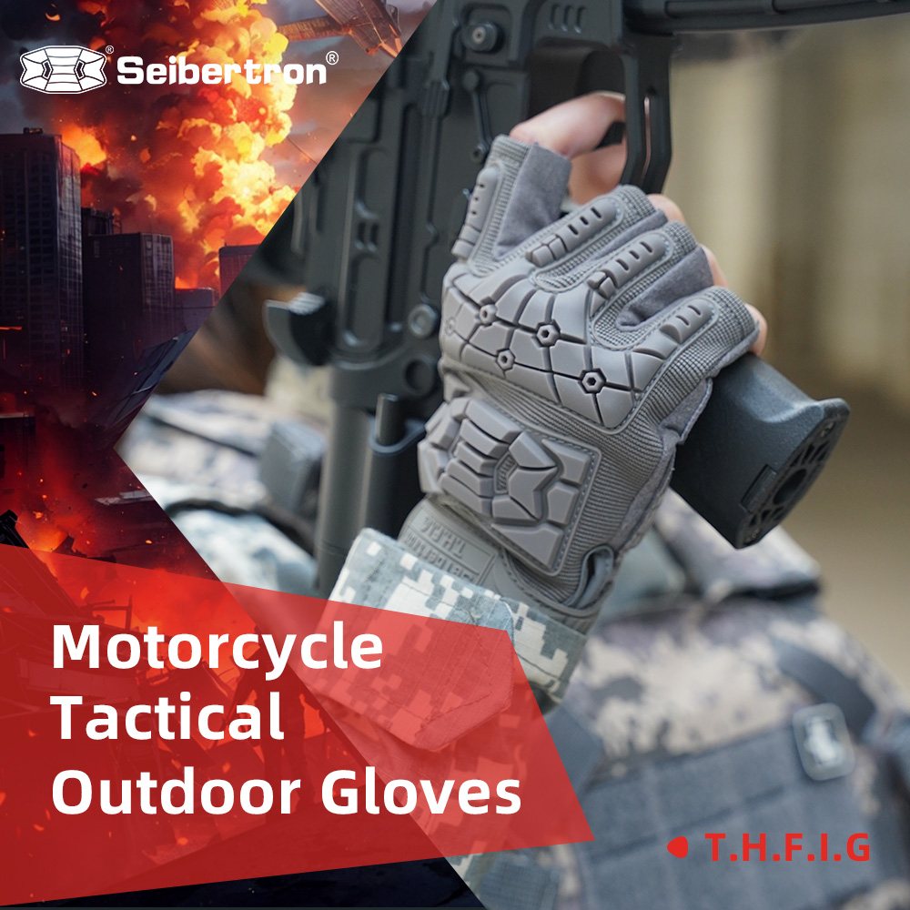 color:Grey | Seibertron T.H.F.I.G 2.0 half finger tactical gloves image 07