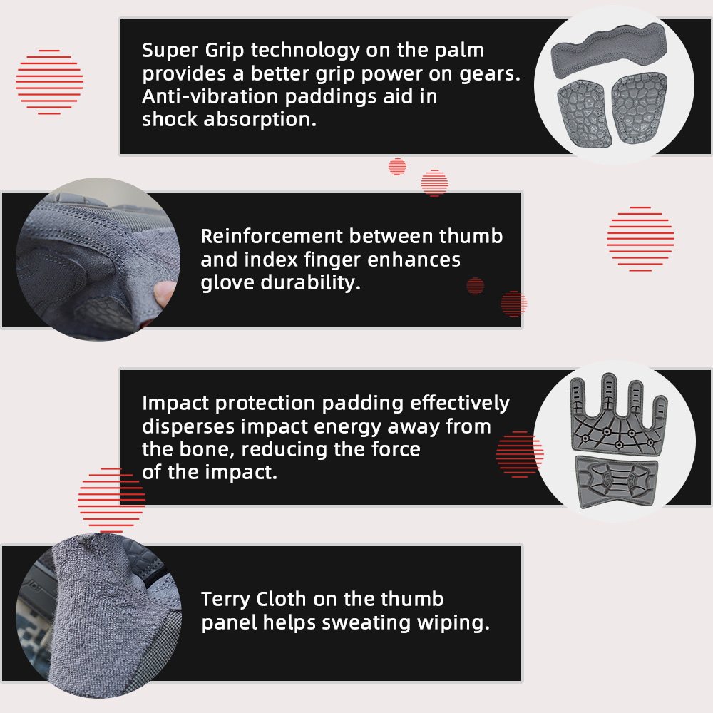 color:Grey | Seibertron T.H.F.I.G 2.0 half finger tactical gloves image 09