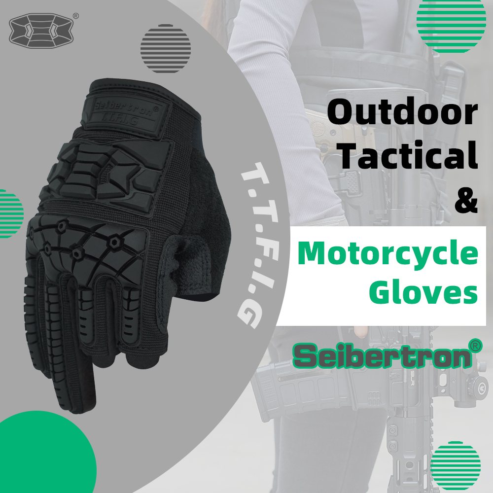 color:Black | Seibertron T.T.F.I.G 2.0 three fingerless tactical gloves image 02