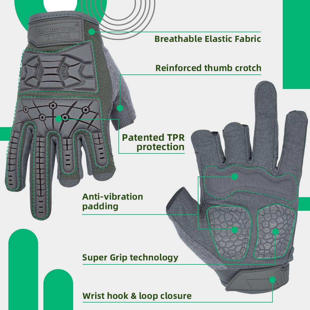 color:Grey | Seibertron T.T.F.I.G 2.0 three fingerless tactical gloves image 07