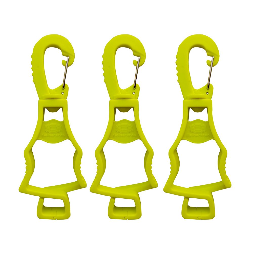 style:Fluorescent Yellow 2 Pieces | style:Fluorescent Yellow 3 Pieces | color:Fluorescent Yellow | Seibertron Work Glove Clips fluorescent yellow original white background image